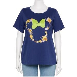 Disney Minnie Mouse Bow Halloween T-shirt NEW 1X Blue Jack O Lantern Pumpkin